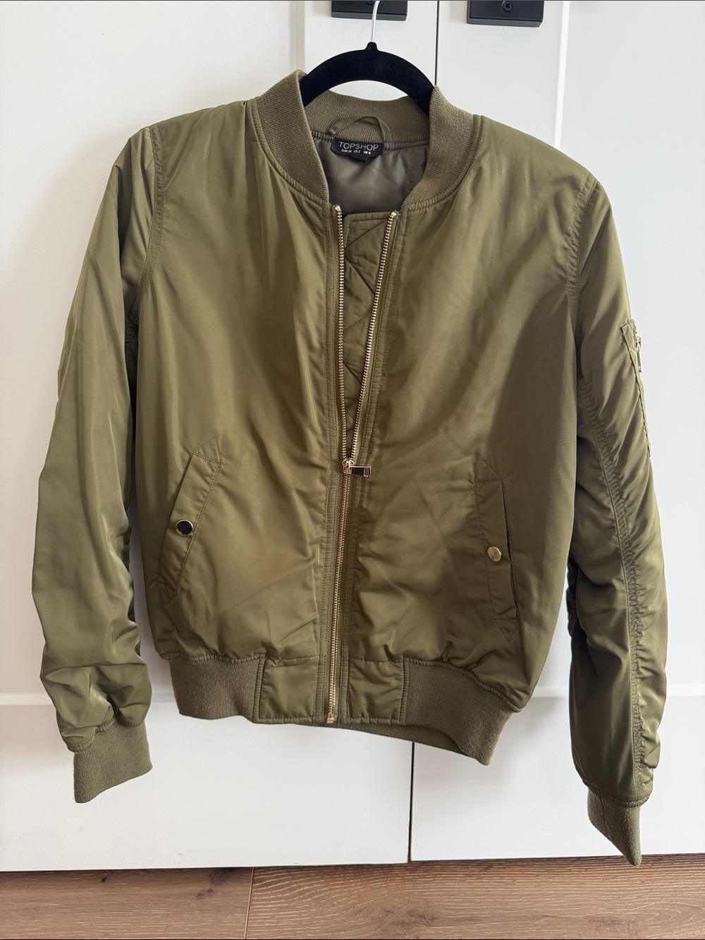 Topshop Women’s Green Bomber Jacket